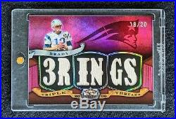 08 Topps Triple Threads Tom Brady Game-Worn 6x Jersey Patch Superbowl Rings #/20