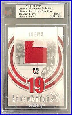 09 Jonathan Toews Fall Expo Ultimate Redemption Silver Game Worn #1/09. RARE