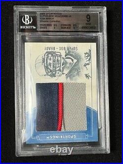 #1/1 TOM BRADY 2009 Sportkings SUPER BOX Patch Jersey Game Used Platinum BGS 9