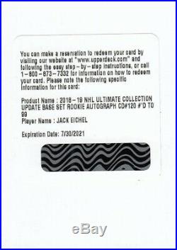 18-19 UD Ultimate JACK EICHEL Redemption Update 15-16 AUTO RC ROOKIE /99
