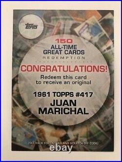 1961 Topps Juan Marichal #417 All-Time Great Cards REDEMPTION 2019 Topps