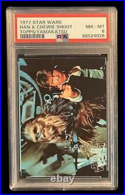 1977 topps yamakatsu star wars #0 han solo & chewie standard size PSA 8 (RARE)