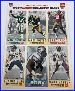 1993 McDonalds Gameday All-Star Football Uncut Card Redemption Sheet 50ct Set CS