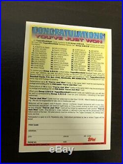 1994 Topps Baseball Black Gold WINNER A/B/C/D Redemption Card