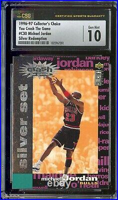 1995/96 Collector's Choice Silver Redemption Michael Jordan #C30 CSG 10 D3393