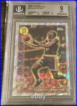1996-97 TOPPS DRAFT REDEMPTION Kobe Bryant #13 ROOKIE RC BGS 9 Atomic Style