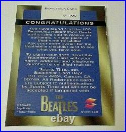 1996 Beatlebilia Redemption Card #/100 Sports Time The Beatles John Lennon