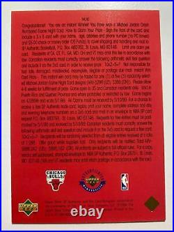 1997-98 SP Authentic Redemption Card #J6 Michael Jordan Game Night Card /100