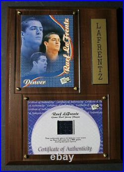 1998 Press Pass Raef LaFrentz Game Worn Jersey Plaque Redemption Rookie Card