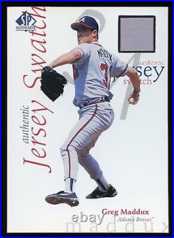 1998 SP Authentic Greg Maddux 5 x 7 Game Used Jersey Swatch Redemption /125