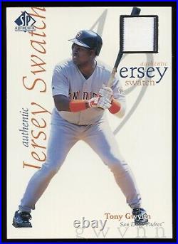 1998 SP Authentic Tony Gwynn 5 x 7 Game Used Jersey Swatch Redemption /125