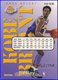 1999-00 Hoops Build Your Own Card Kobe Bryant 52/250 Redemption B1338