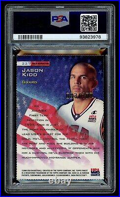 1999 Topps Finest #227 USA Jason Kidd Die Cut Gold Refractor /100 PSA 9 Pop 1