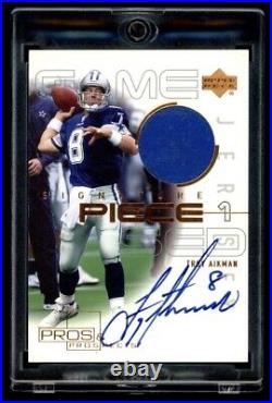 2000 Upper Deck Pros & Prospects Troy Aikman Game Used Jersey Auto Cowboys HOF