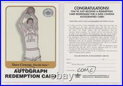 2001 Fleer Greats of the Game Auto Expired Redemption Dave Cowens HOF