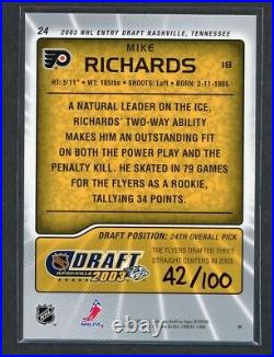 2003-04 Bap Memorabilia Draft Redemption #24 Mike Richards 42/100 15397