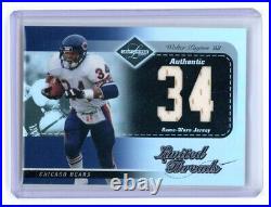 2003 Donruss Leaf Limited Threads Walter Payton Dual Game Used Jersey /34 HOF