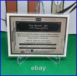 2003 Fleer Showcase Avant Card Tom Brady /999 Game Worn Jersey INVEST! SP