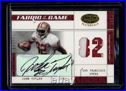 2003 Leaf Certified Fabric of Game John Taylor Game Used Prime Patch Auto 81/82