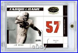 2003 Leaf Certified Fabric of the Game Jim Brown Game Used Prime Patch /57 HOF