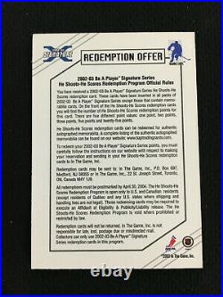 2003 Redemption Unused Odd Ball He Shoots He Scores In The Game Hockey Card