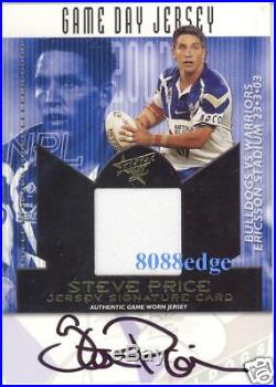 2003 Select Nrl Signature Jersey Card Steve Price #7/100 Redemption Bulldogs