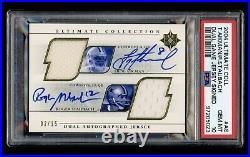 2004 Ultimate Collection Aikman Staubach Dual Game Used Jersey Auto /15 PSA 10