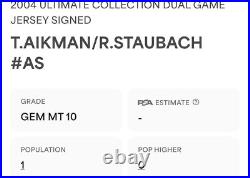 2004 Ultimate Collection Aikman Staubach Dual Game Used Jersey Auto /15 PSA 10