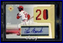 2004 Ultimate Collection Signature Numbers Lou Brock Game Used Patch Auto /20