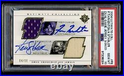 2004 Ultimate Collection Tarkenton Stabler Dual Game Used Jersey Auto /15 PSA 10