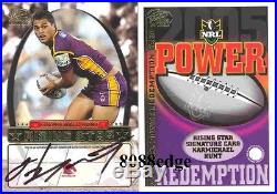 2005 Select Nrl Signature Redemption Karmichael Hunt #85/110 Brisbane Broncos