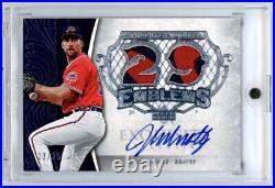 2006 Exquisite Emblems John Smoltz Dual Game Used Prime Patch Auto /25 HOF