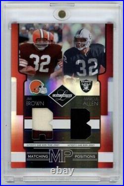 2006 Leaf Limited Matching Jim Brown Marcus Allen Dual Game Used Prime Patch /25