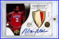 2007-08 Exquisite Noble Nameplates Moses Malone Game Used Patch Auto 25/25 RARE