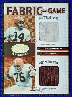 2007 Certified Lou Groza Otto Graham 2x Game Worn Jersey Patch HOF Legends #1/1