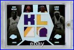 2007 UD Black Kobe Bryant Lamar Odom Dual Quad Game Used Jersey Patch 23/25 HOF