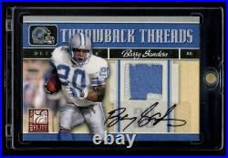 2008 Donruss Elite Throwback Threads Barry Sanders Game Used Prime Patch Auto /5