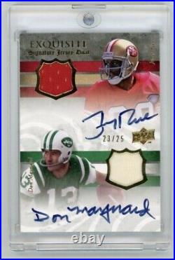 2008 Exquisite Signature Jerry Rice Don Maynard Dual Game Used Jersey Auto /25