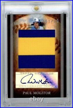 2008 Topps Sterling Paul Molitor Jumbo Game Used Jersey Patch Auto 1/10 HOF Rare