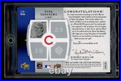 2008 Ultimate Collection Ryne Sandberg Triple Game Used Jersey Patch Auto /5 HOF