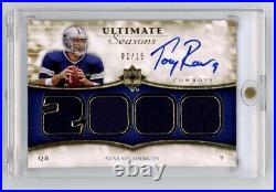 2008 Ultimate Collection Seasons Tony Romo Quad Game Used Jersey Auto Gold 1/15