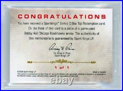 2009 Sportkings Box Topper 1/1 Game-used Bobby Hull Memorabilia! Bgs 8.5