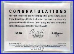 2010 Sportkings 31st National #sk109 Gold 1/1 Larry Bird Used Relic! Bgs 9.5