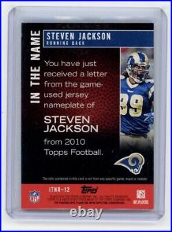 2010 Topps In The Name Steven Jackson Game Used Letter Letterman Patch True 1/1