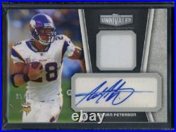 2010 Topps Unrivaled Adrian Peterson Game Used Auto Patch /50 VIKINGS