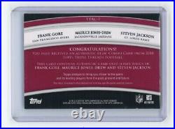 2010 Triple Threads Frank Gore Steven Jackson Jones Drew Game Used Patch 3/3