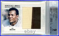 2011 Sportkings Box Top Redemption D. S. 1/1 Jim Brown / Emmitt Smith Bgs Mint 9