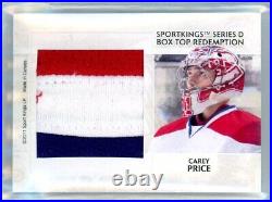 2011 Sportkings Box Top Redemption Double Side Relic 1/1 Patrick Roy/carey Price