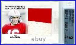 2011 Sportkings Joe Montana Box Top Redemption Bgs Mint 9 Game-used Jersey