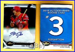 2012 Finest Rookie Mystery Exchange #3 Mike Trout Auto #48/100 + Redemption Card